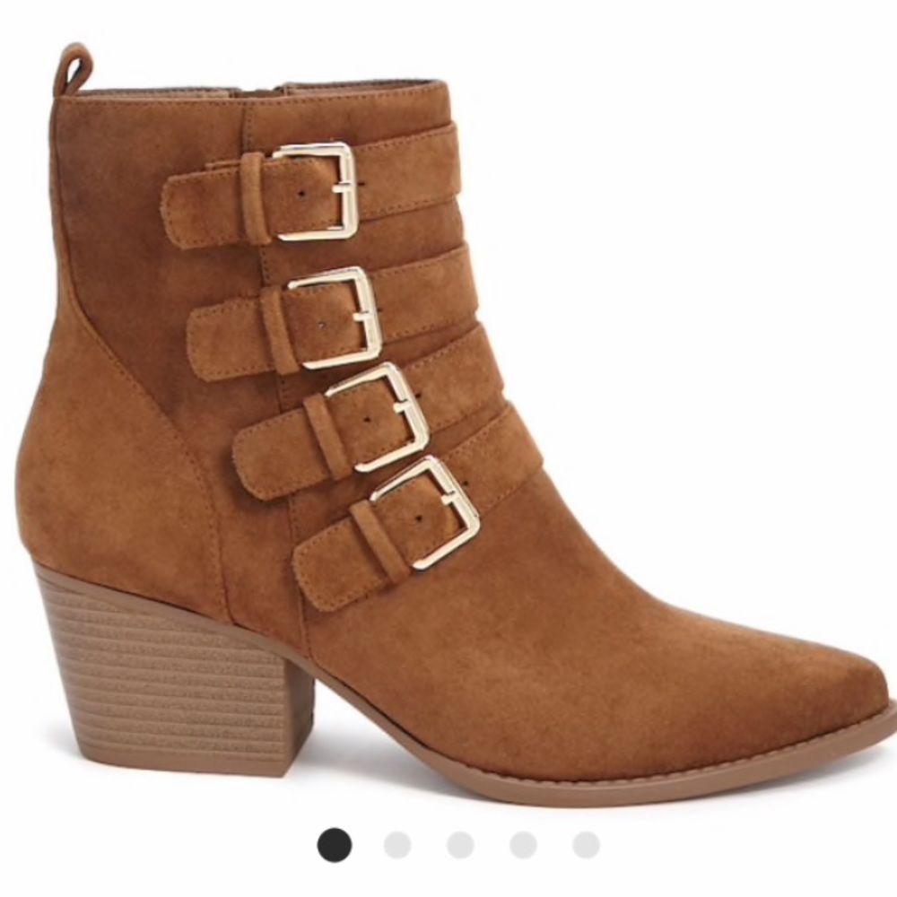Faux suede booties